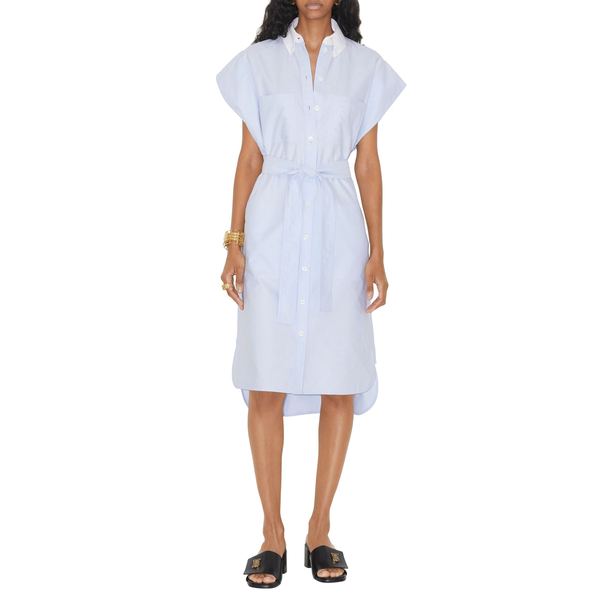 Robe chemise Oxford en coton - Pale Blue