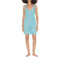 Robe en coton technique crocheté - Bright Topaz Blue