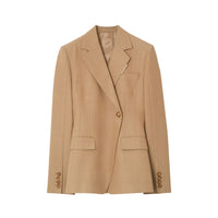 Veste blazer ajustée en laine - Camel Melange