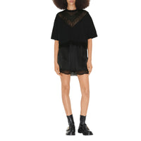 T-shirt ample à dentelle - Black
