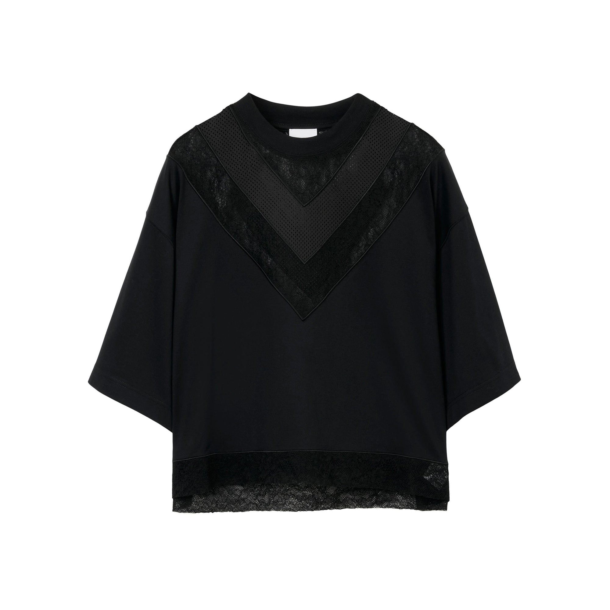 T-shirt ample à dentelle - Black