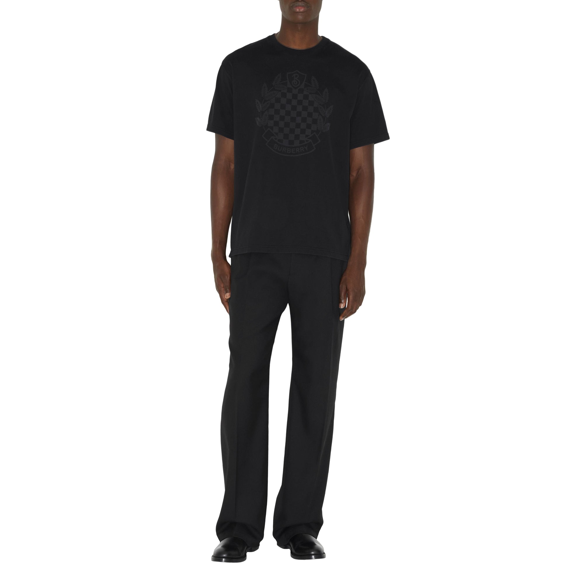 T-shirt en coton à écusson - Black