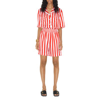 Short en soie rayé à motif cavalier - Bright Chili Red