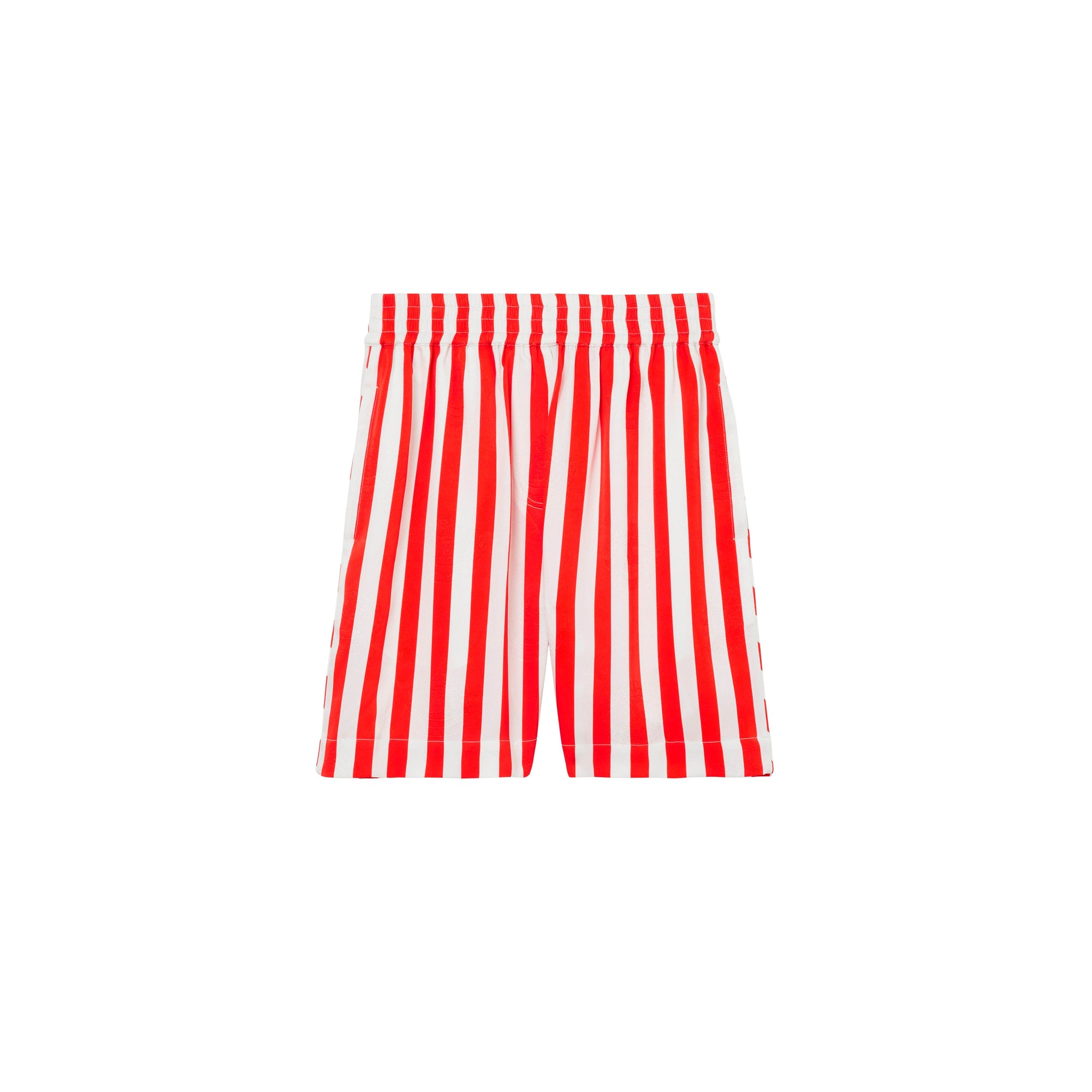 Short en soie rayé à motif cavalier - Bright Chili Red