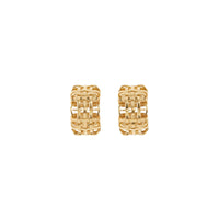 Créoles à motif check plaquées or - Light Gold