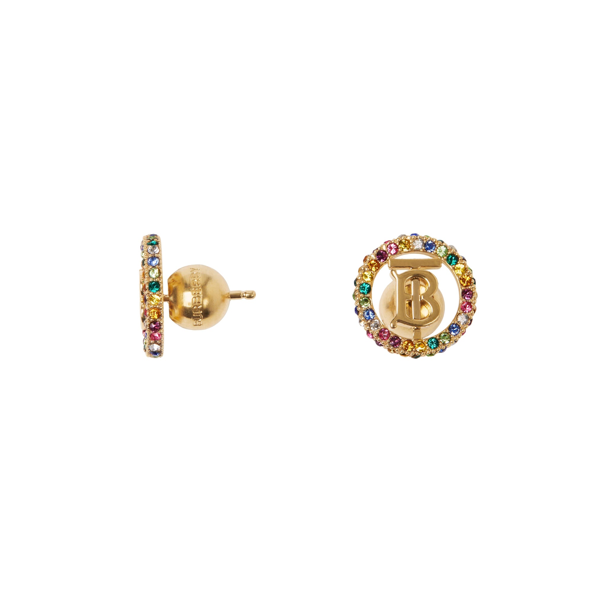 Boucles d'oreilles plaquées or monogramme - Light Gold & Multicolor