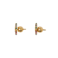 Boucles d'oreilles plaquées or monogramme - Light Gold & Multicolor