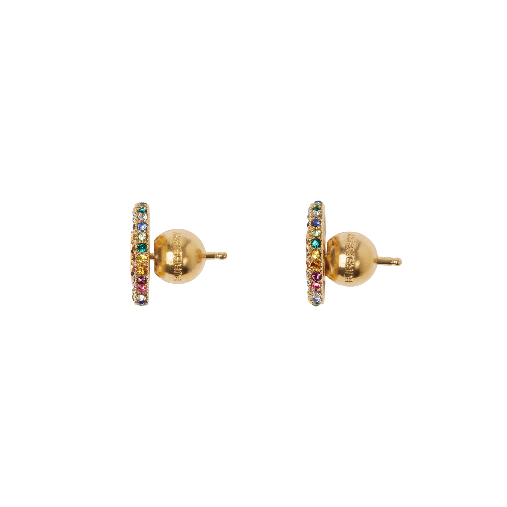 Boucles d'oreilles plaquées or monogramme - Light Gold & Multicolor