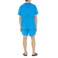 T-shirt en coton à motif check - Bright Cerulean Blue