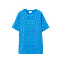T-shirt en coton à motif check - Bright Cerulean Blue