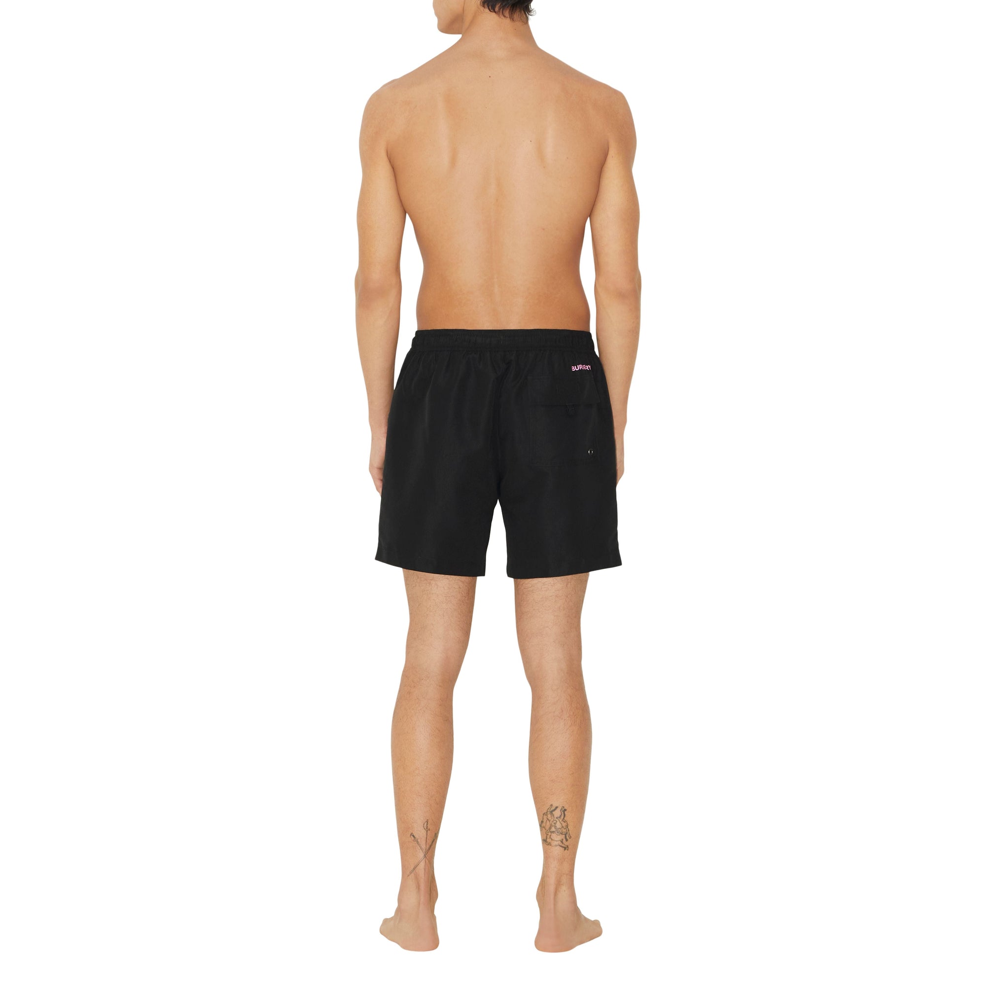 Short de bain à broderie contrastée - Black