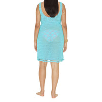 Robe en coton technique crocheté - Bright Topaz Blue