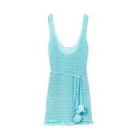 Robe en coton technique crocheté - Bright Topaz Blue