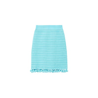 Mini jupe en coton technique crocheté - Bright Topaz Blue