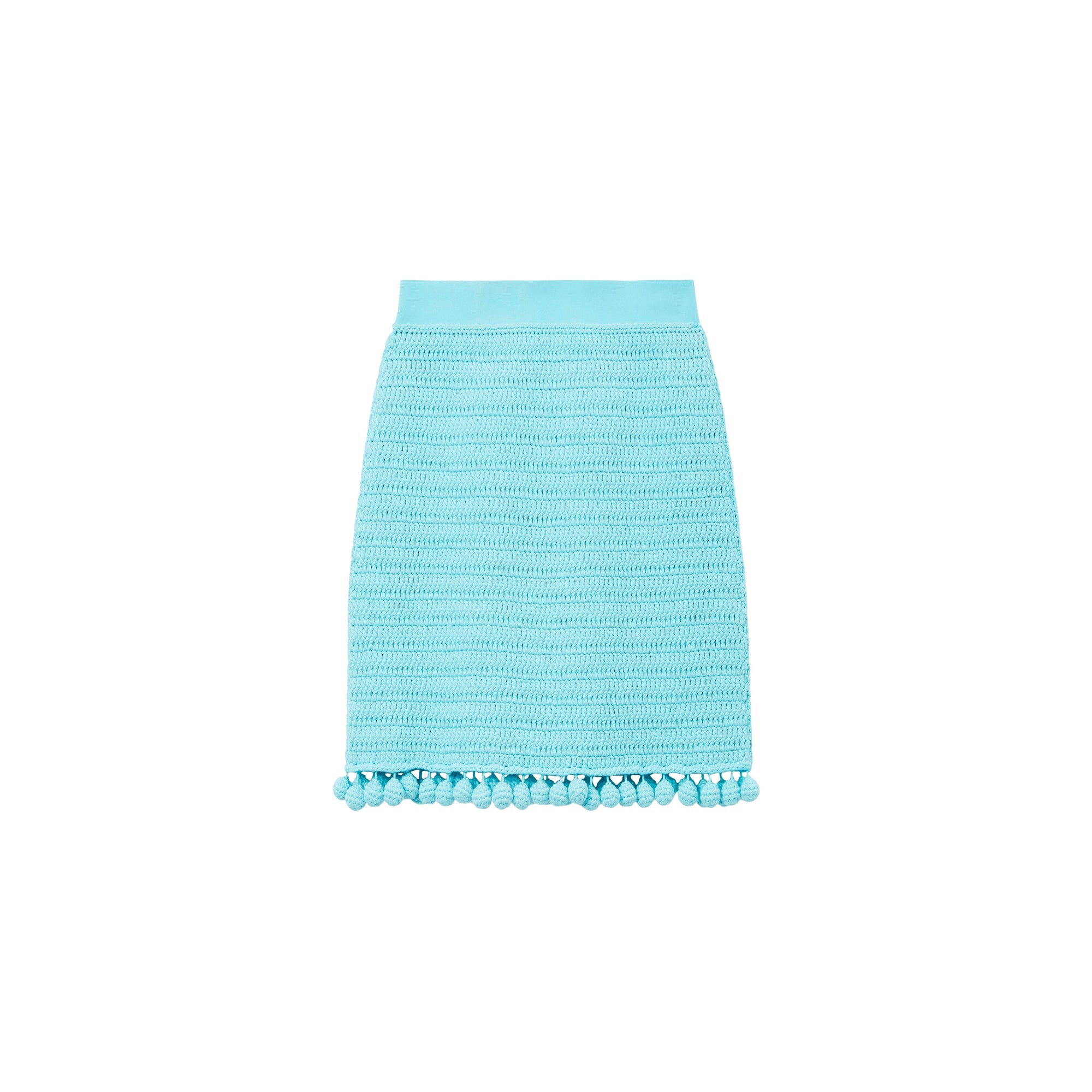 Mini jupe en coton technique crocheté - Bright Topaz Blue