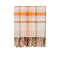 Couverture réversible en laine et cachemire - Archive Beige & Orange