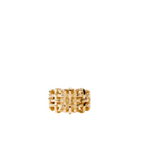 Bague large à motif check - Light Gold