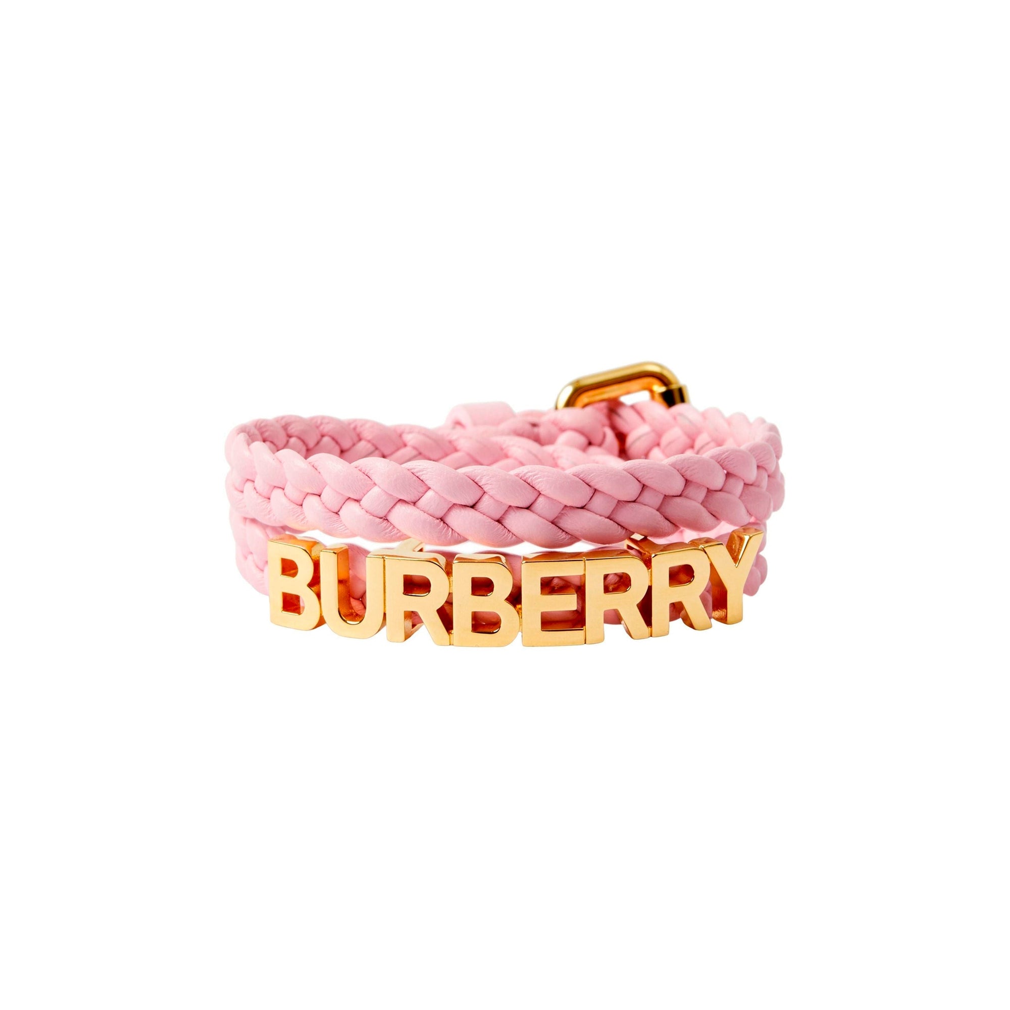 Bracelet en cuir à logo plaqué or - Light gold & Soft Blossom