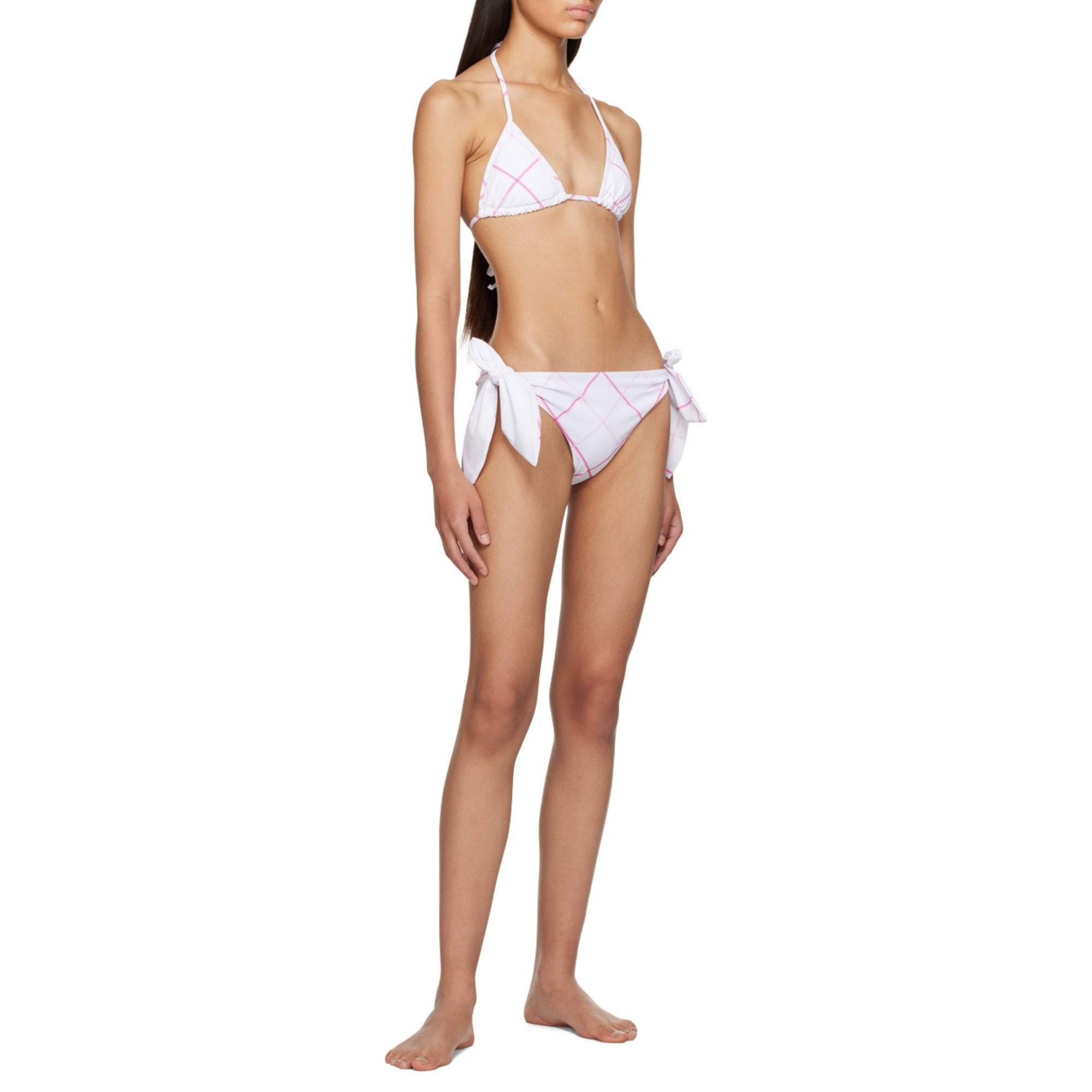 Bikini triangle stretch à motif Check - Cerulean Blue