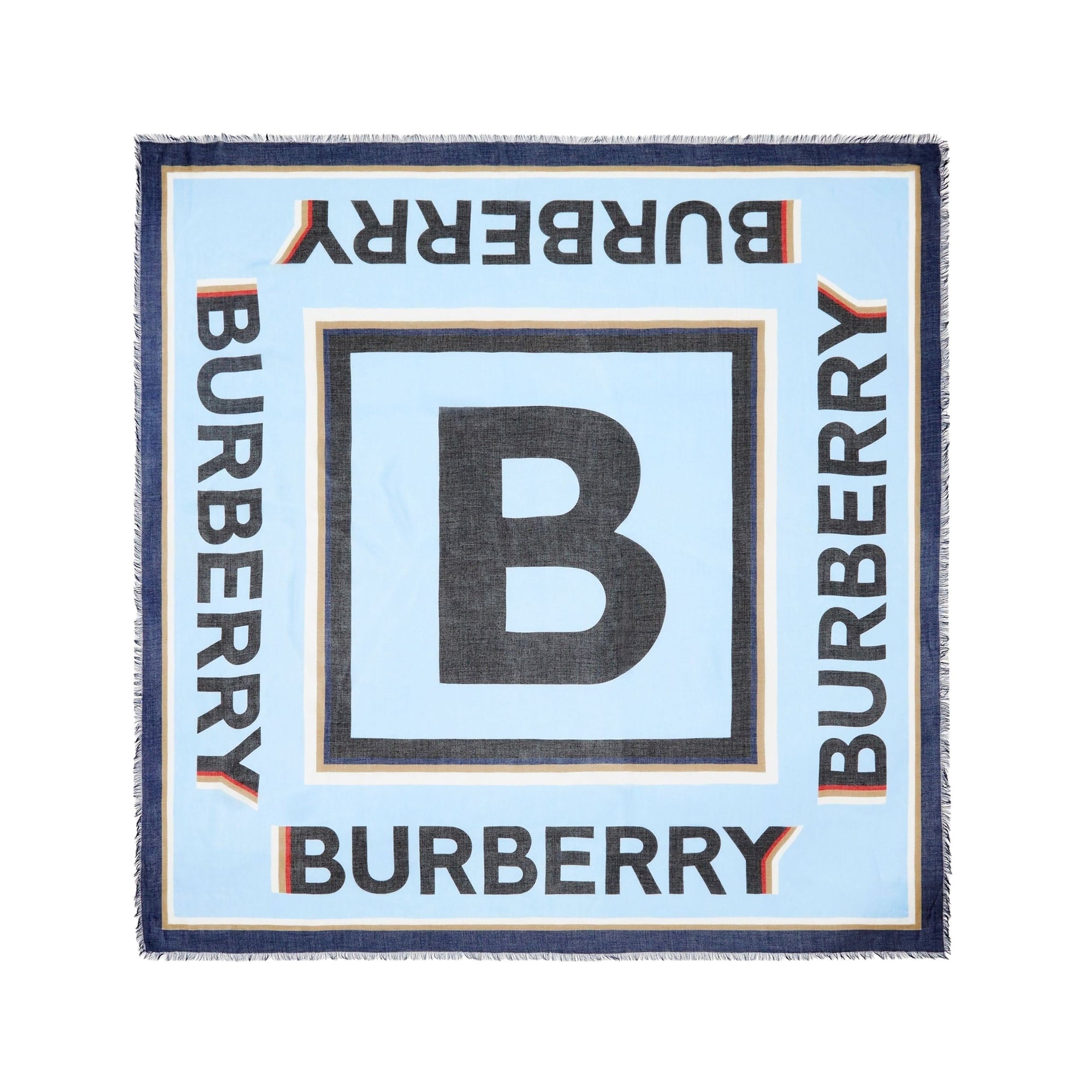 Foulard Burberry Text - Pale Blue
