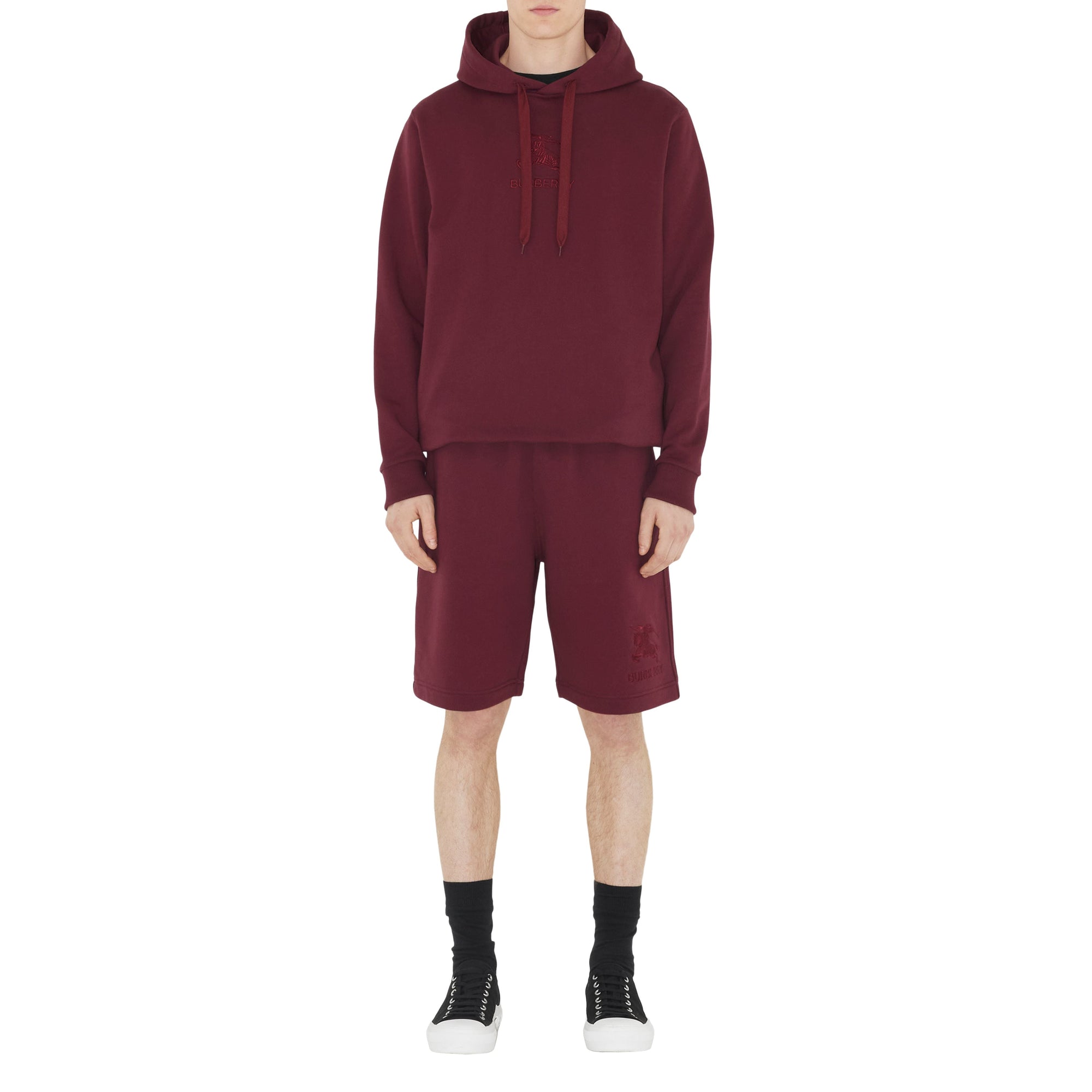 Short en coton à motif cavalier - Deep Crimson