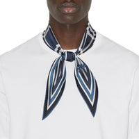 Foulard en soie à motif check - Dark Charcoal Blue