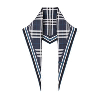 Foulard en soie à motif check - Dark Charcoal Blue