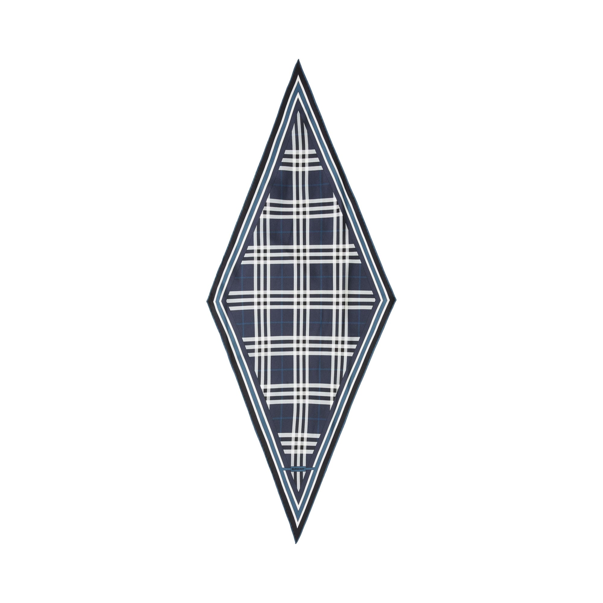 Foulard en soie à motif check - Dark Charcoal Blue