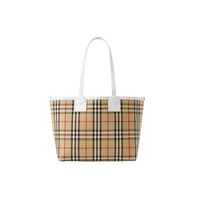 Petit sac cabas London - Vintage Check & White