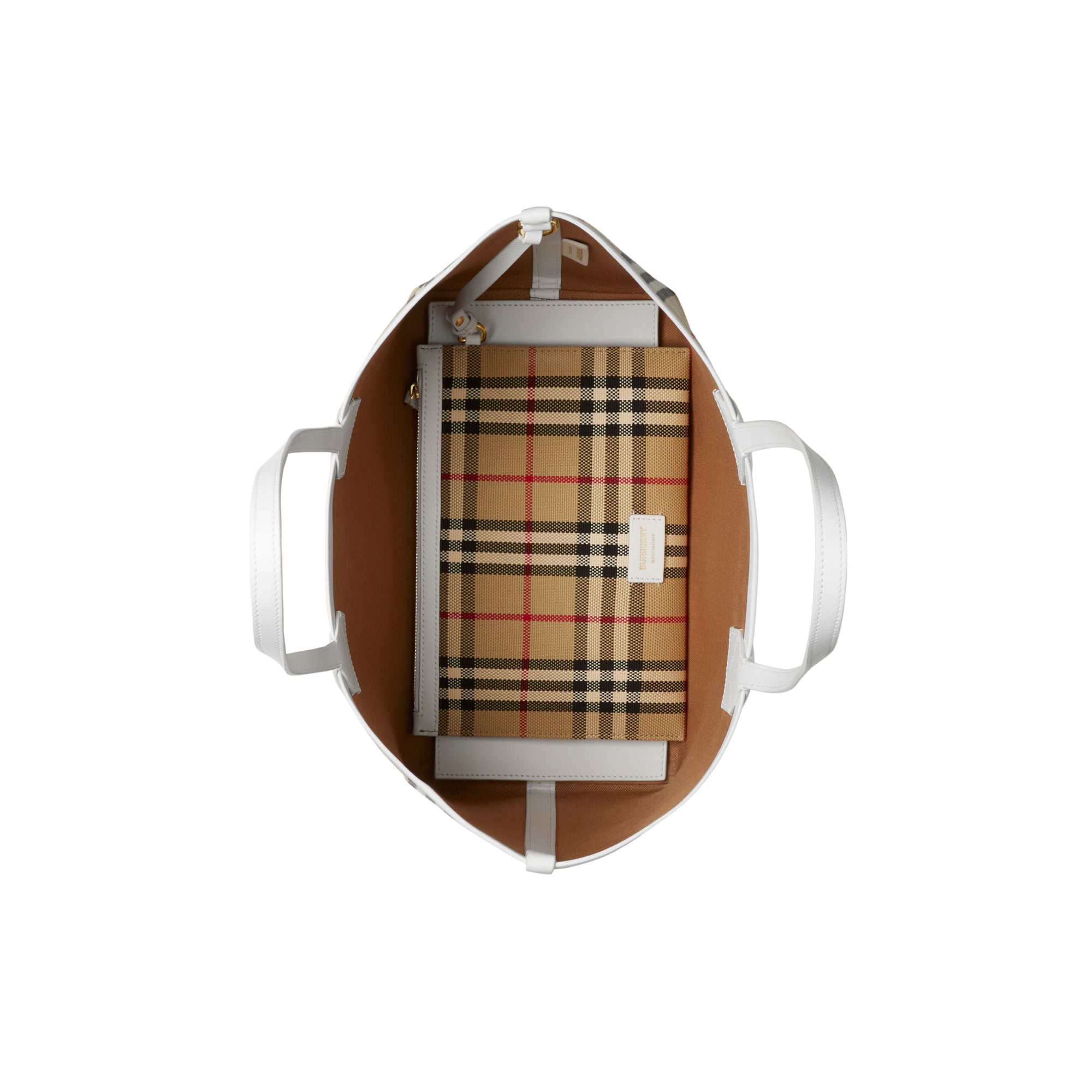 Petit sac cabas London - Vintage Check & White