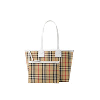 Petit sac cabas London - Vintage Check & White