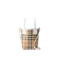 Mini sac cabas London - Archive Beige & White