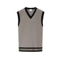 Pull sans manches à motif check - Archive Beige