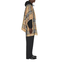Cape en coton à motif check - Archive Beige