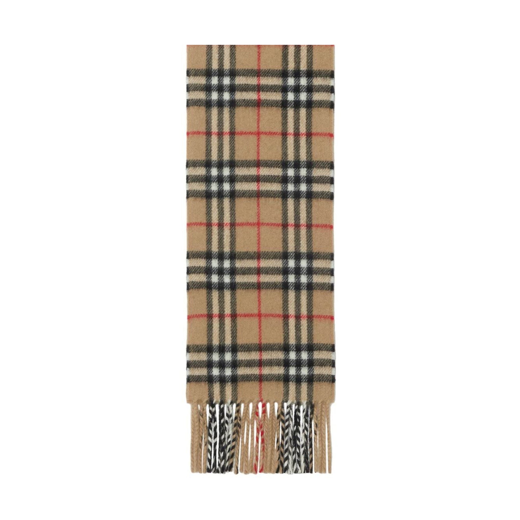 Écharpe légère en cachemire à motif check - Archive Beige