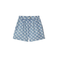 Short en denim à motif cavalier - Pale Blue