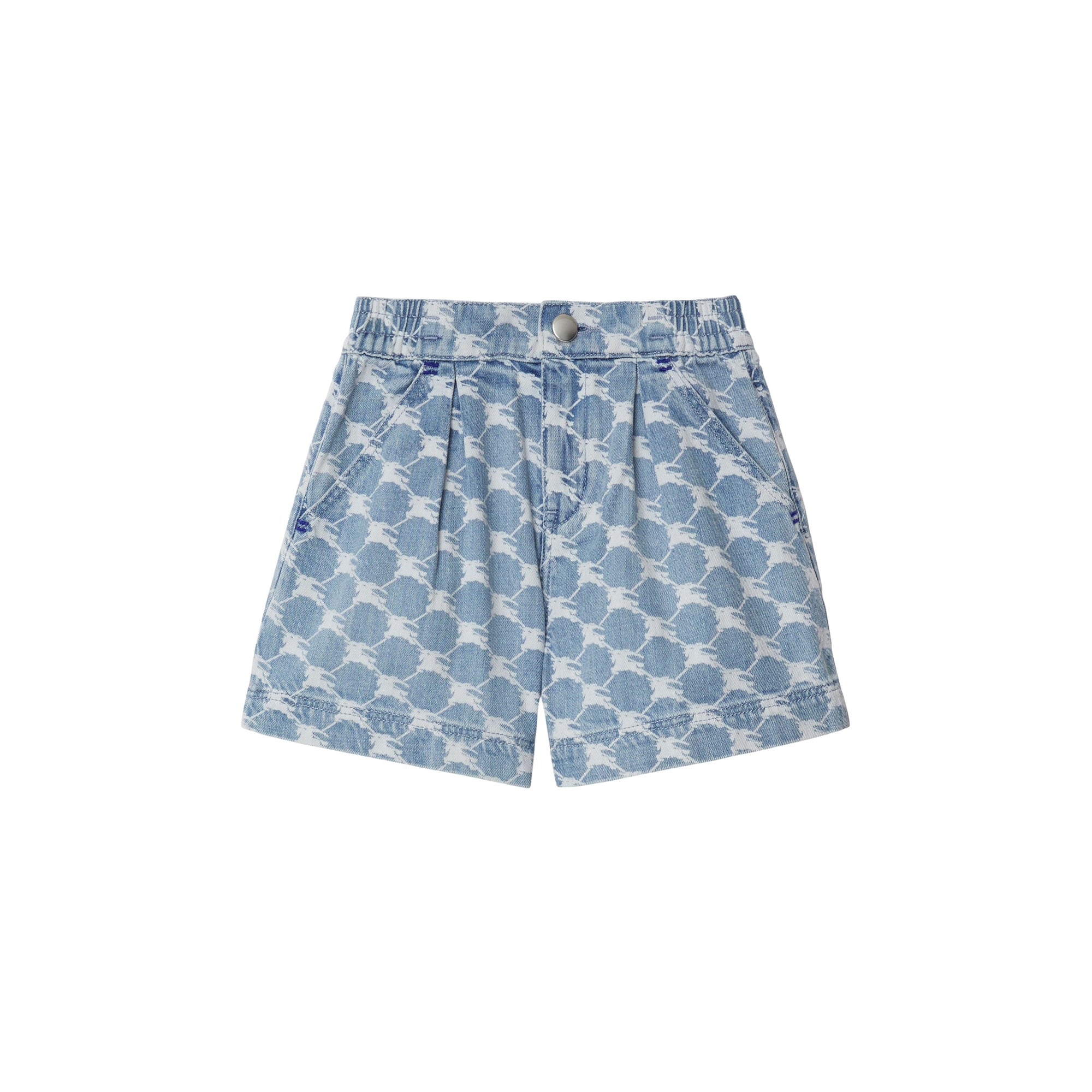 Short en denim à motif cavalier - Pale Blue