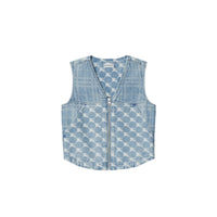 Veste sans manches en denim à motif cavalier - Pale Blue