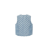 Veste sans manches en denim à motif cavalier - Pale Blue