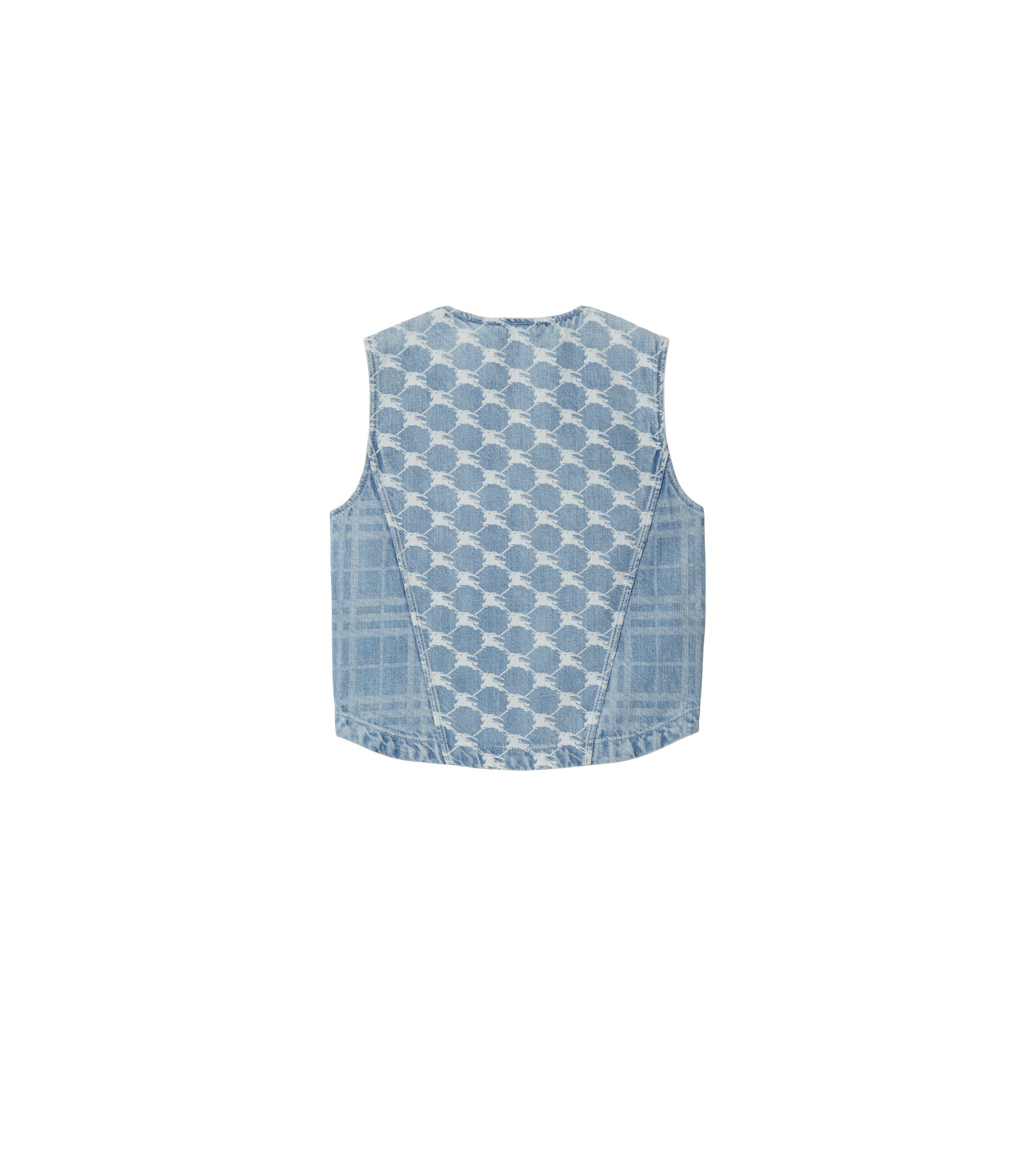 Veste sans manches en denim à motif cavalier - Pale Blue