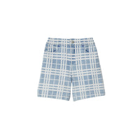 Short en denim à motif check - Pale Blue Check