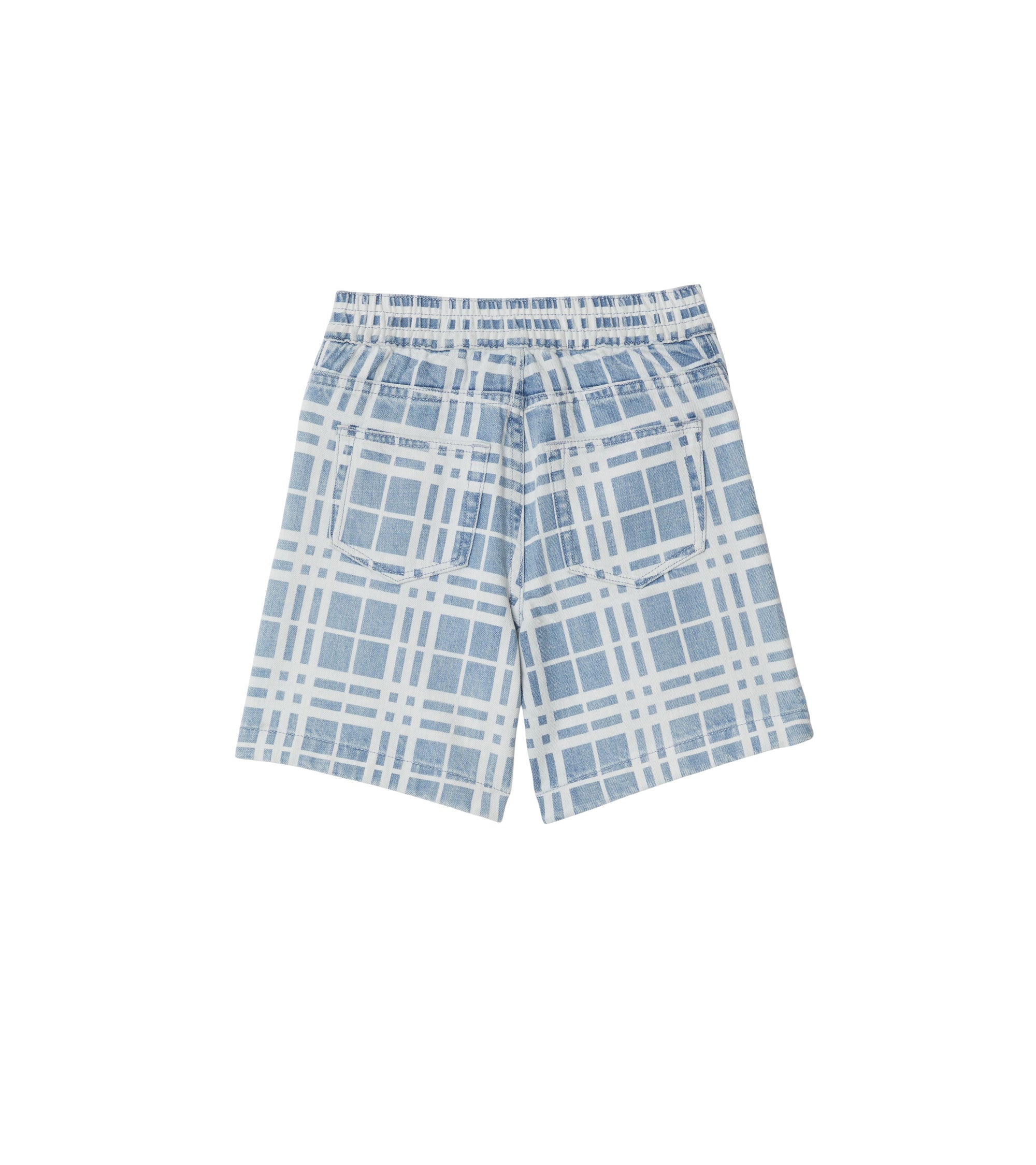 Short en denim à motif check - Pale Blue Check
