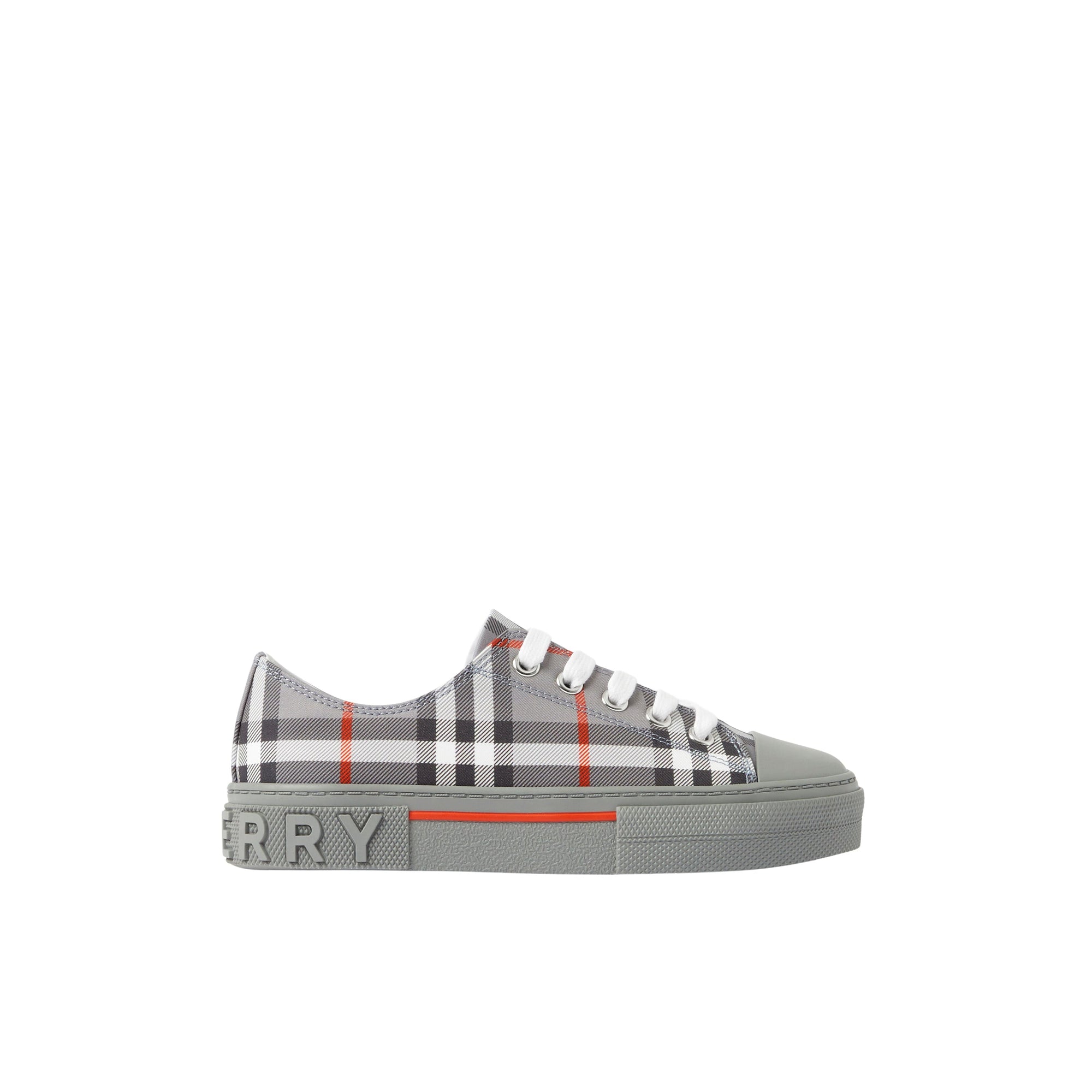 Sneakers en coton à motif check - Cool Charcoal Grey
