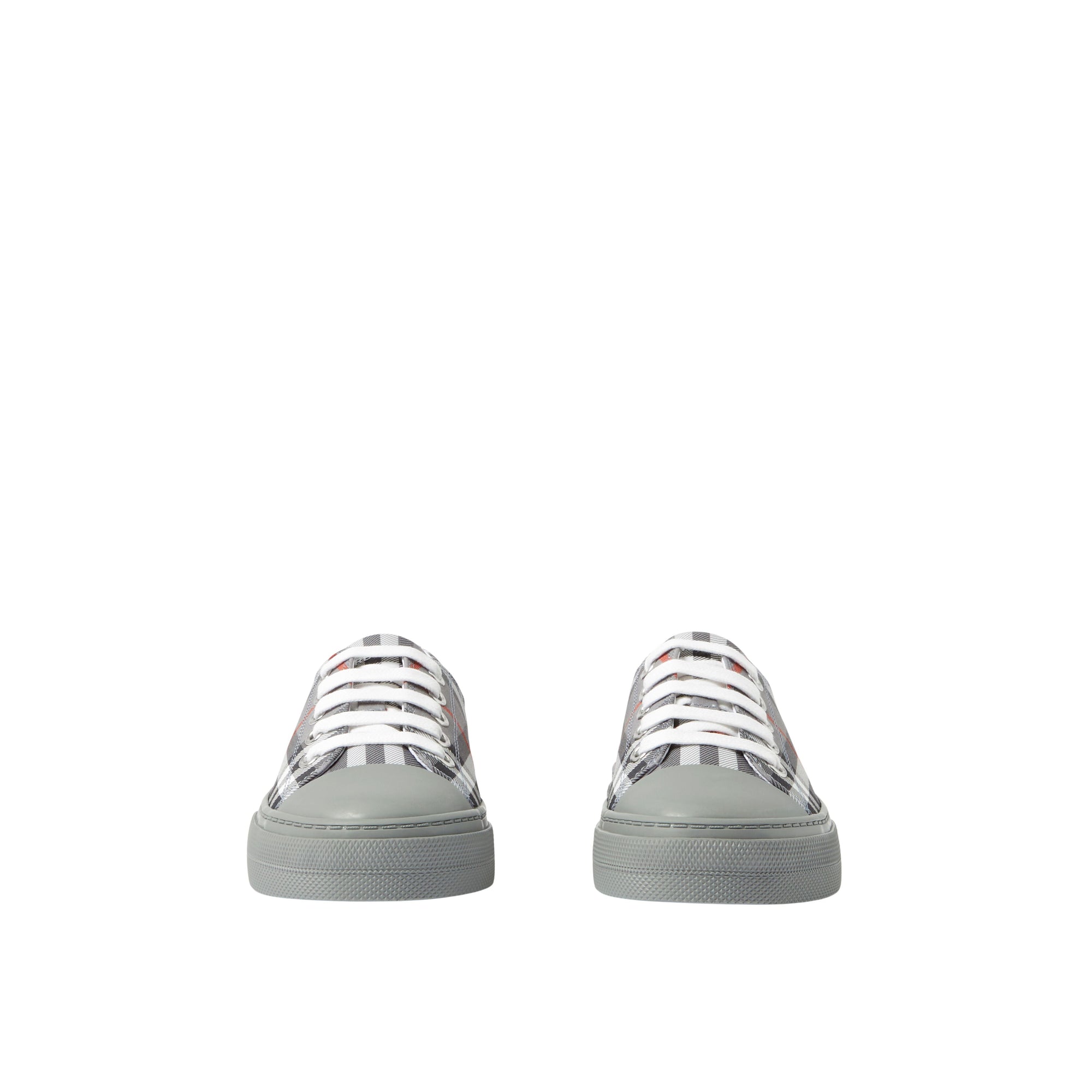 Sneakers en coton à motif check - Cool Charcoal Grey