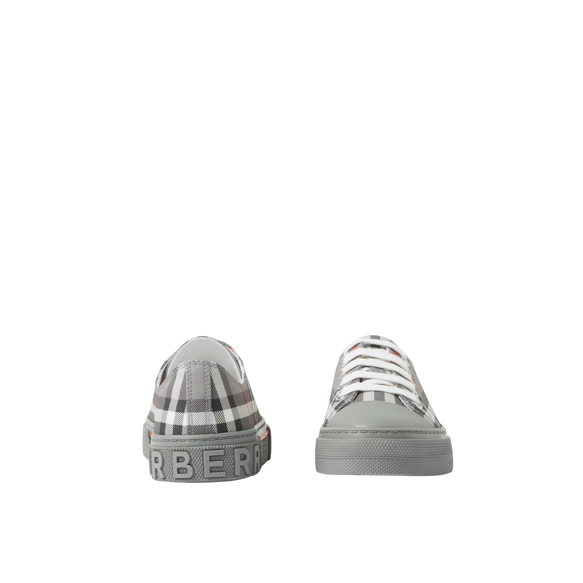 Sneakers en coton à motif check - Cool Charcoal Grey