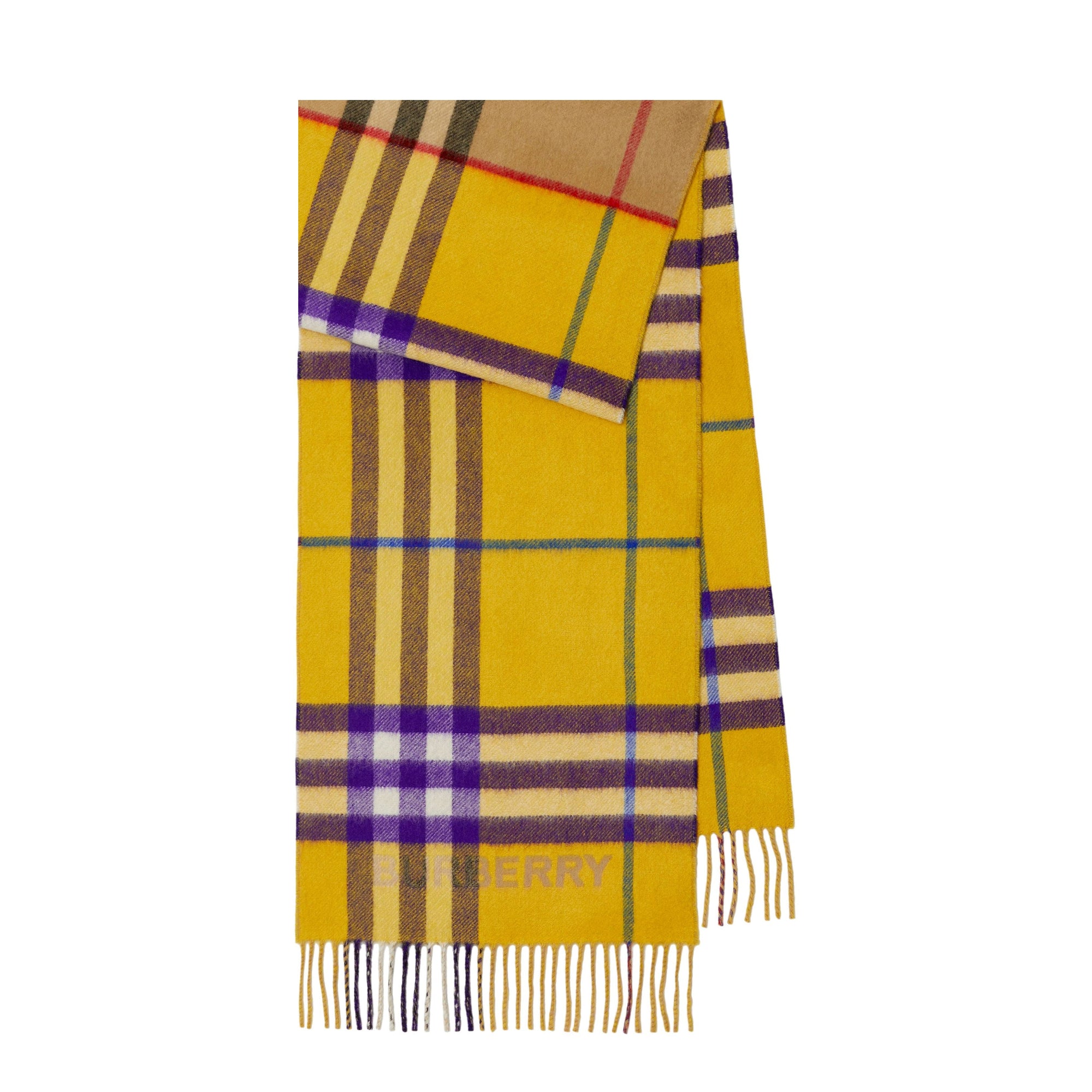 Écharpe en cachemire à motif check - Archive Beige & Pear
