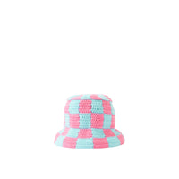 Chapeau bob crocheté - Blue & Pink Checkerbo
