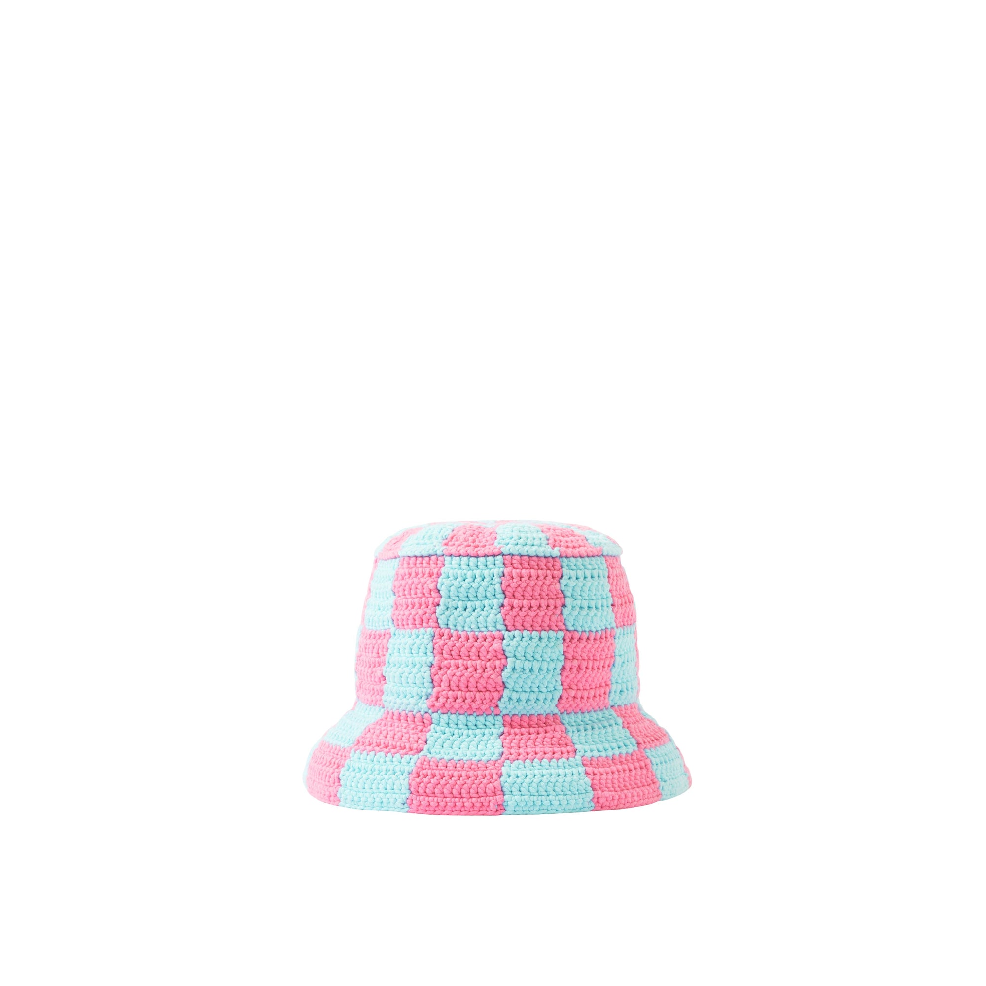 Chapeau bob crocheté - Blue & Pink Checkerbo