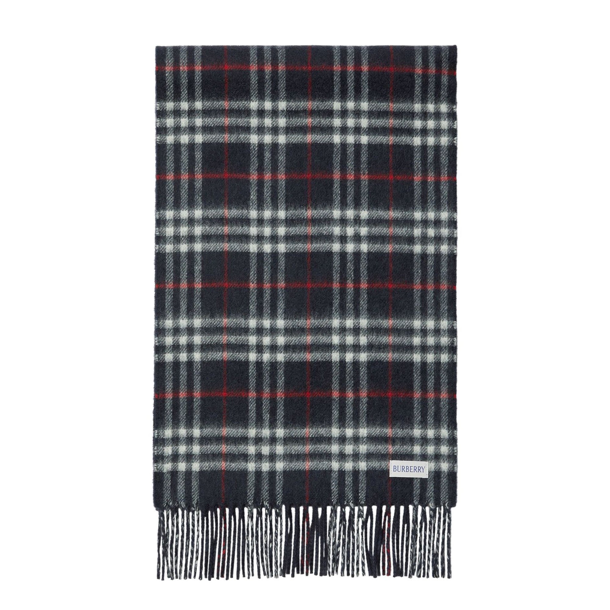 Écharpe réversible en cachemire à motif check - Navy