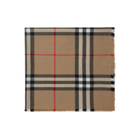 Écharpe en laine à motif check - Archive Beige